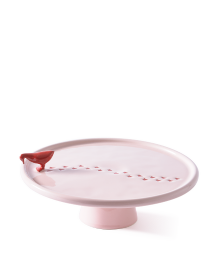 Walking Duck bord roze Pols Potten