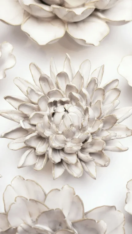 Keramieken bloem Chrysant wit (CO02)