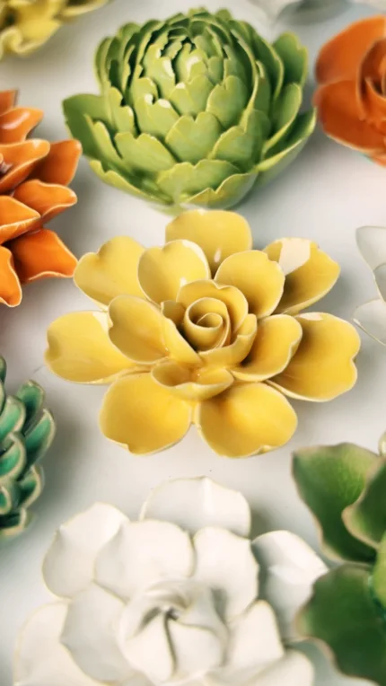 Keramieken bloem Jasmijn geel (EG27)