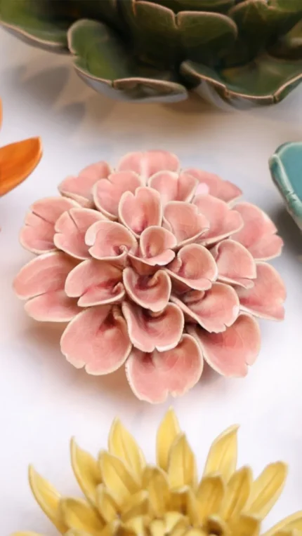 Keramieken bloem Hortensia roze (EG36)