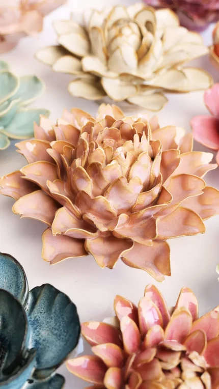 Keramieken bloem Protea roze (FR17)
