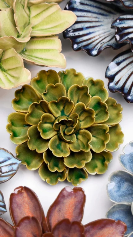 Keramieken bloem Petunia groen (JA24)