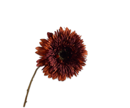 Zonnebloem zijde bruin-oranje